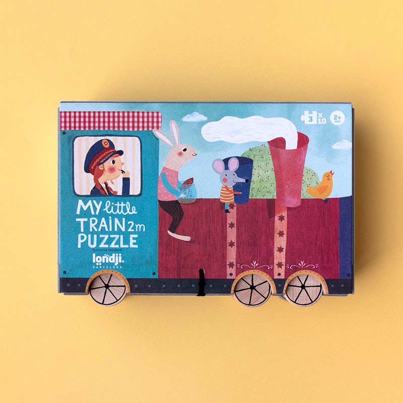 train puzzle and wooden matching game